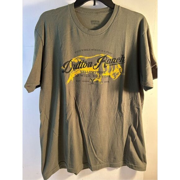 American Class Yellowstone Dutton ranch t-shirt large green - Picture 2 of 8